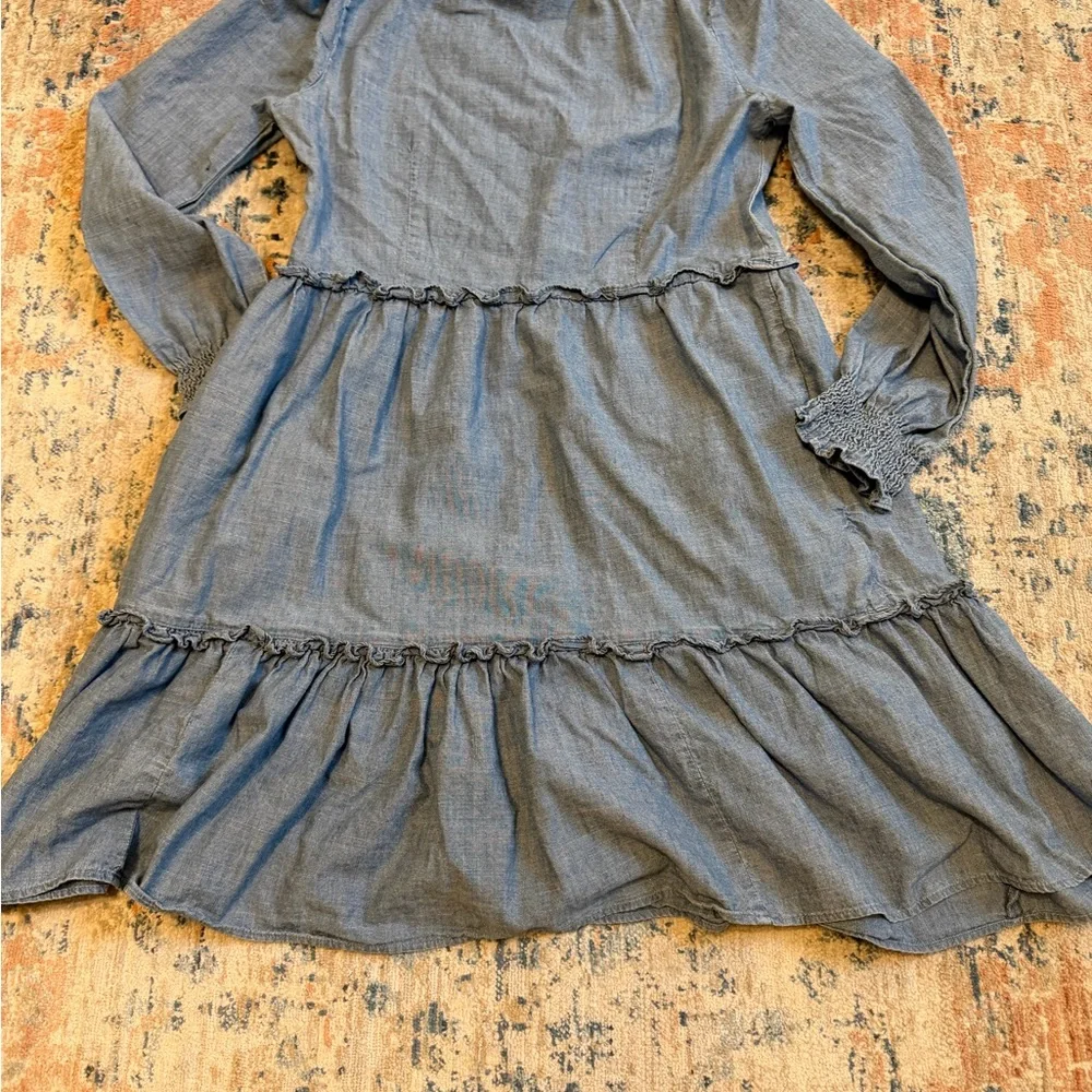 J. Crew Chambray Tiered Dress